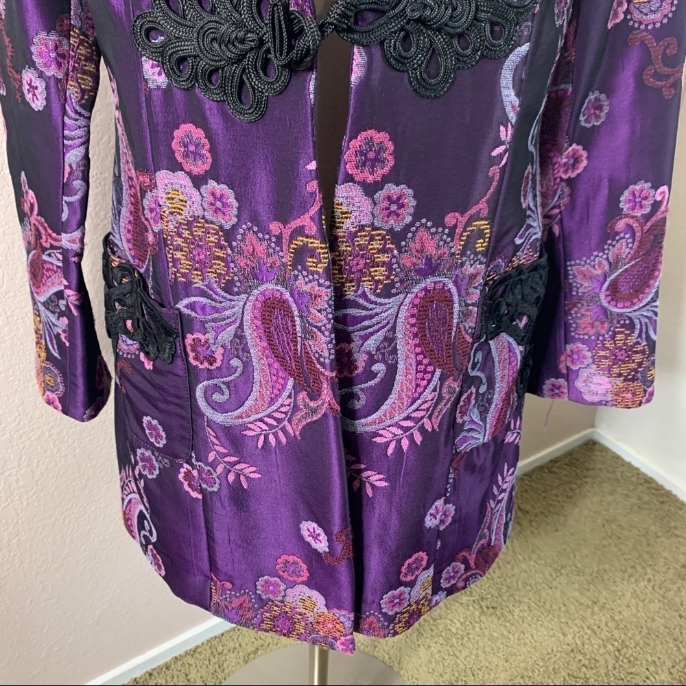 Vintage ISABEL Purple Paisley Tapestry Coat - Picture 8 of 15